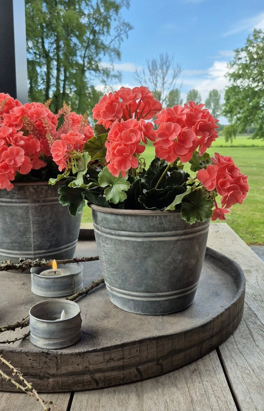 Franse geranium kunstplant zalm UV - 40 cm