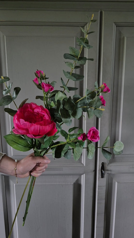Kunstbloemen set fuchsia - gebonden