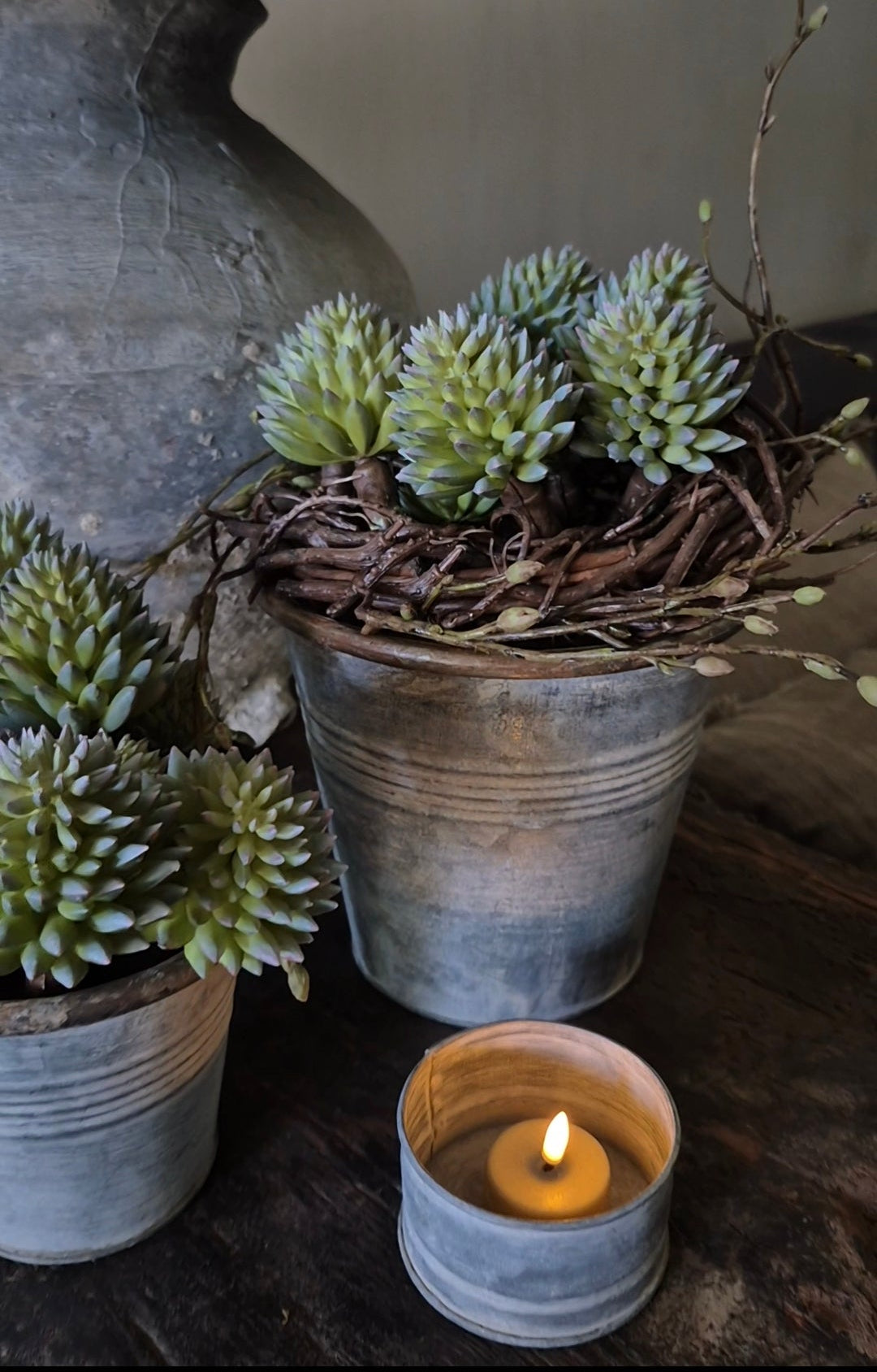 Kunst-Sukkulente Sedum Grün UV