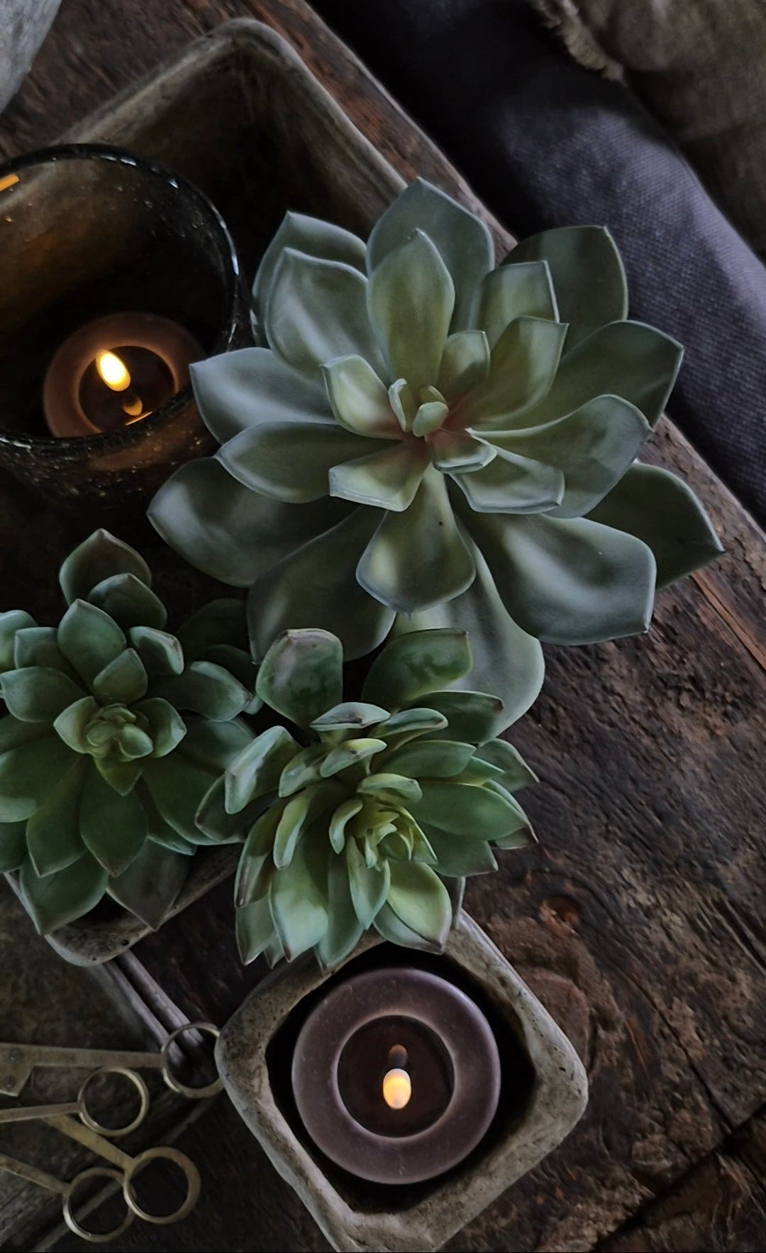 Artificial succulent echeveria green large