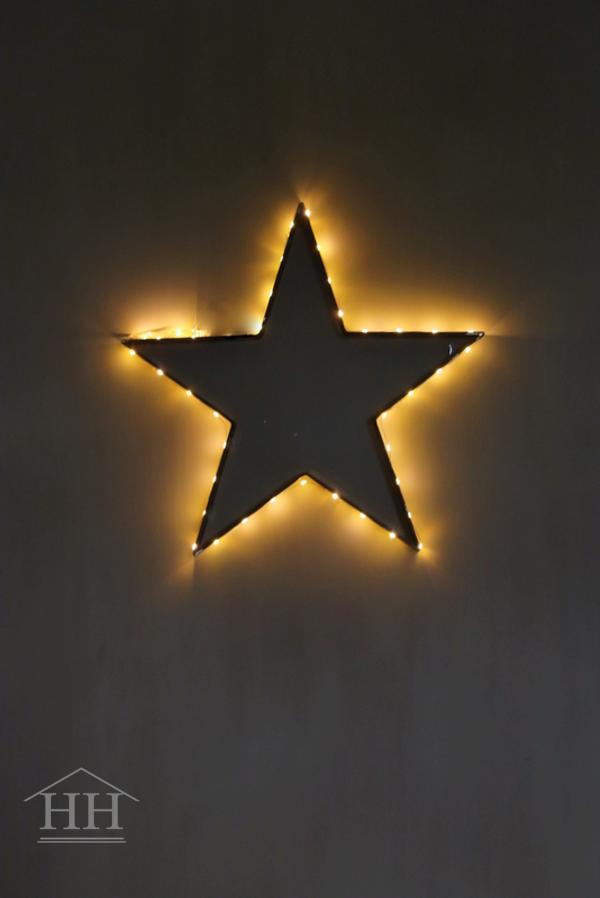 Steel star 50 cm wide with light cord