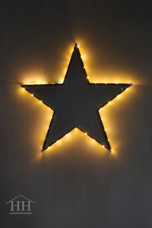 Steel star 75 cm wide Hillary'sHome with light cord