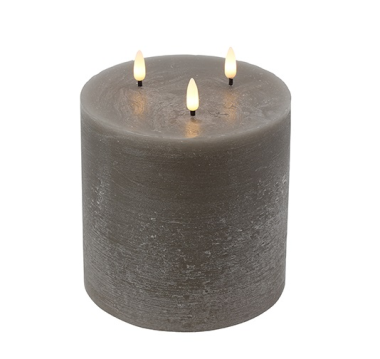 Pillar candle Lyon gray 15x15 cm with 3 wicks Countryfield with 3 wicks