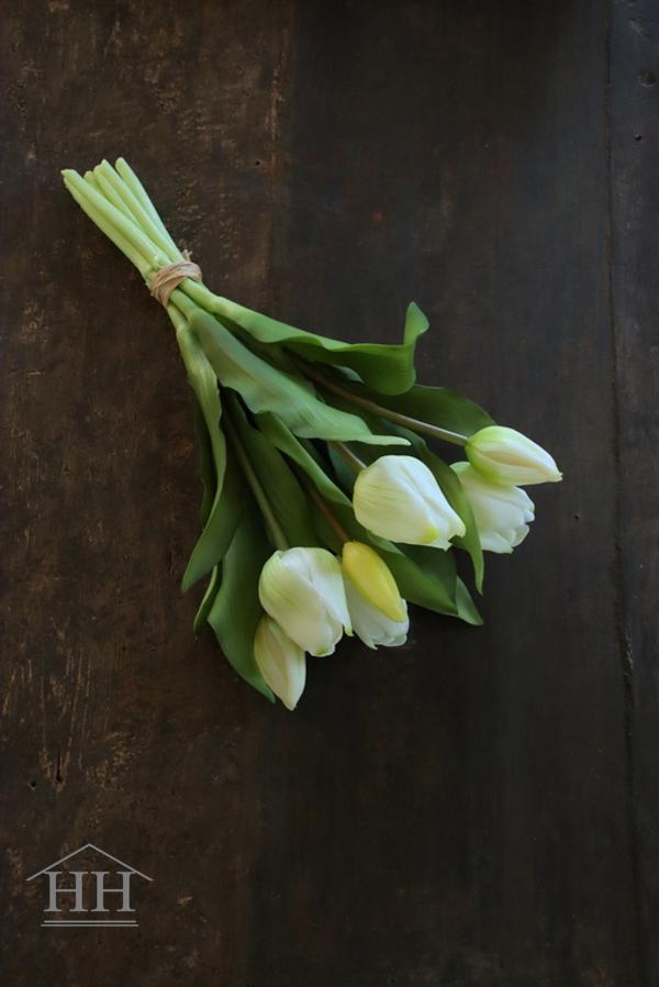 Tulpenboeket wit kunst met tijm (nr 2) 407