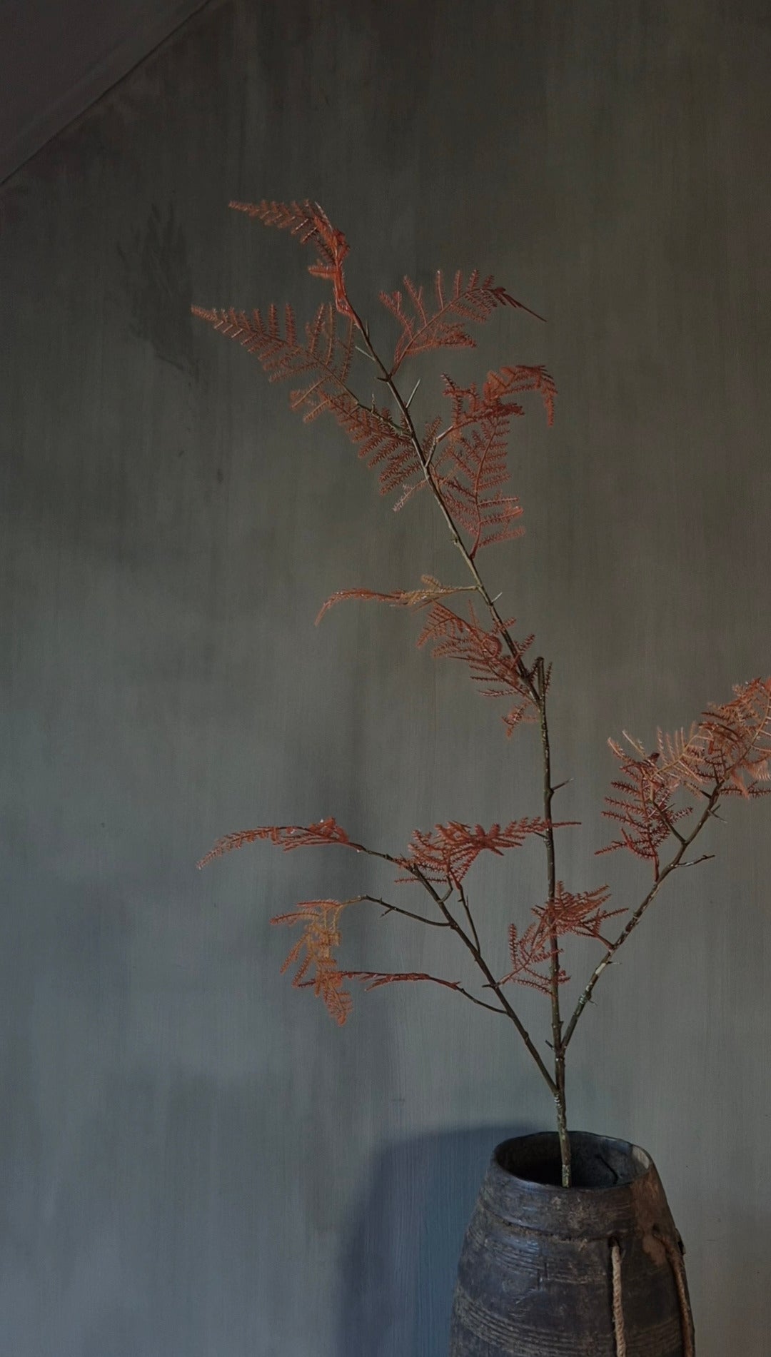 Artificial fern branch orange - 95 cm