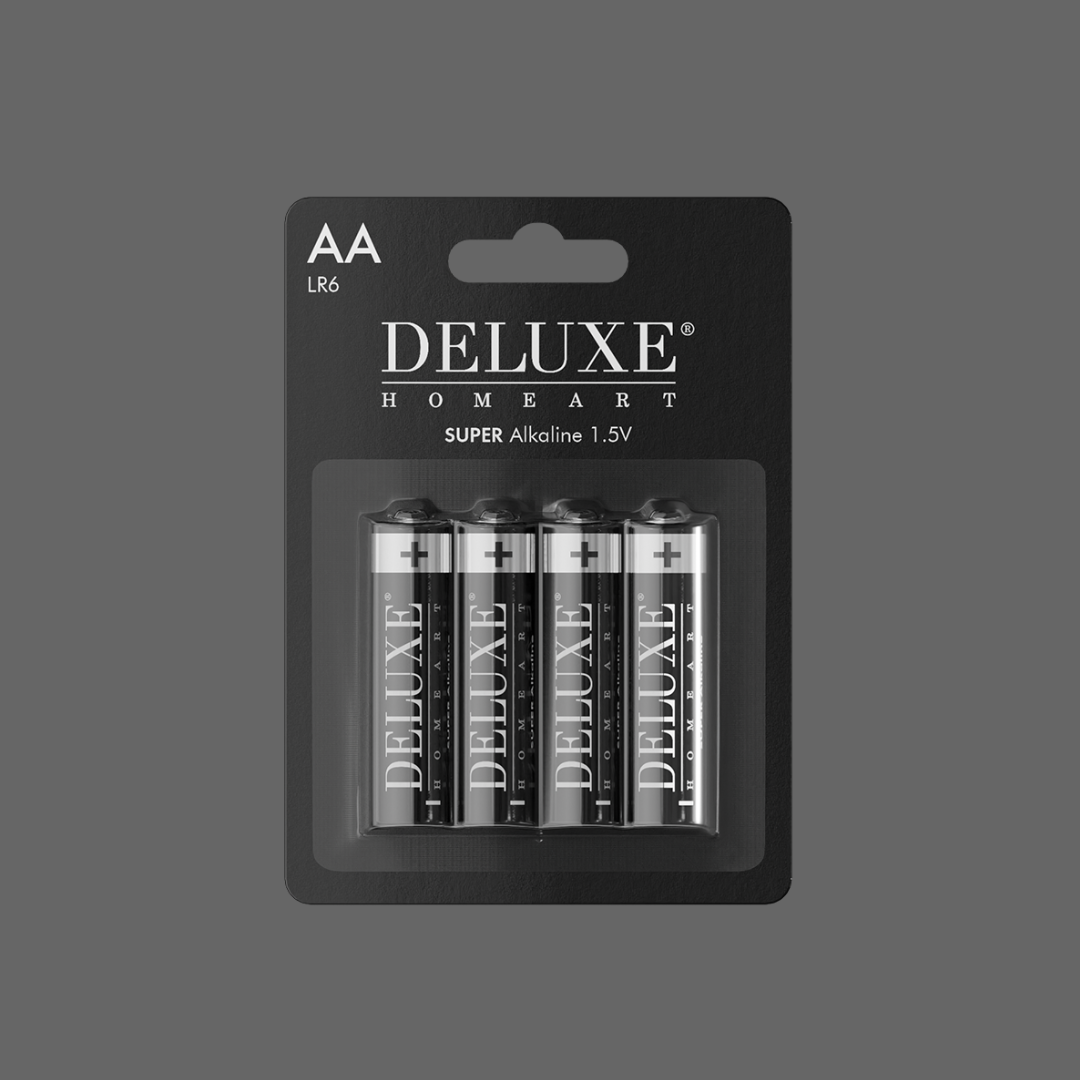 Deluxe Homeart AA batterijen, super alkaline, perfect voor LED kaarsen en klokken - Hillary'sHome