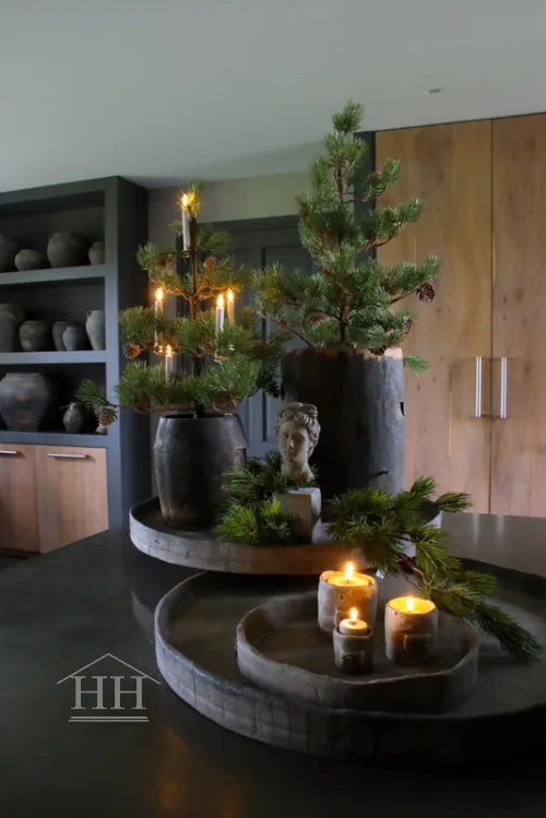 Houten pot antiek 24x21cm (02)