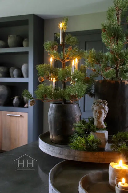 Houten pot antiek 24x21cm (02)