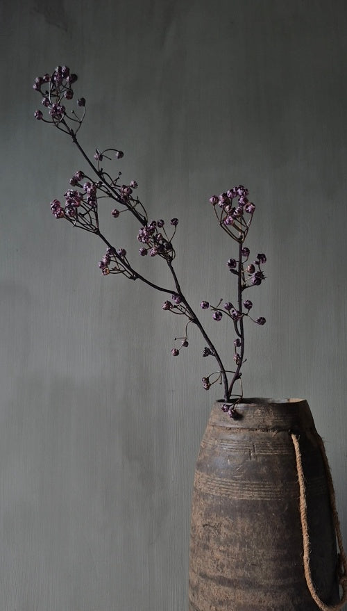 Gipskruid kunsttak bordeaux paars - 78 cm
