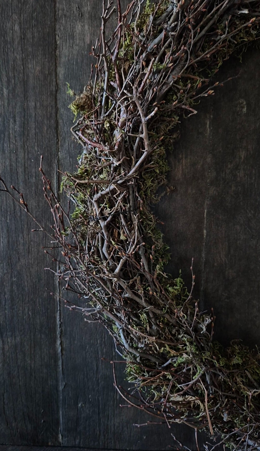 Groene moskrans met bonsai 50-52cm