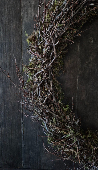 Groene moskrans met bonsai 50-52cm