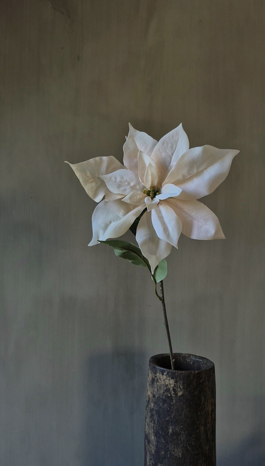 Kerstster kunstbloem licht zalm real touch 58 cm