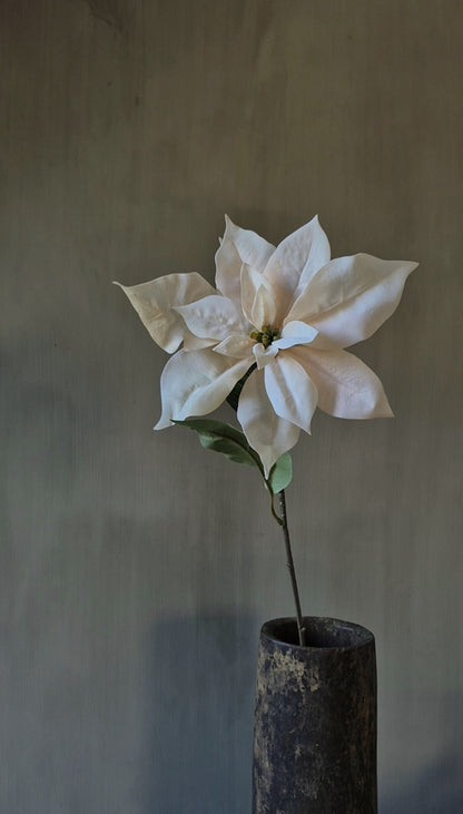 Kerstster kunstbloem licht zalm real touch 58 cm