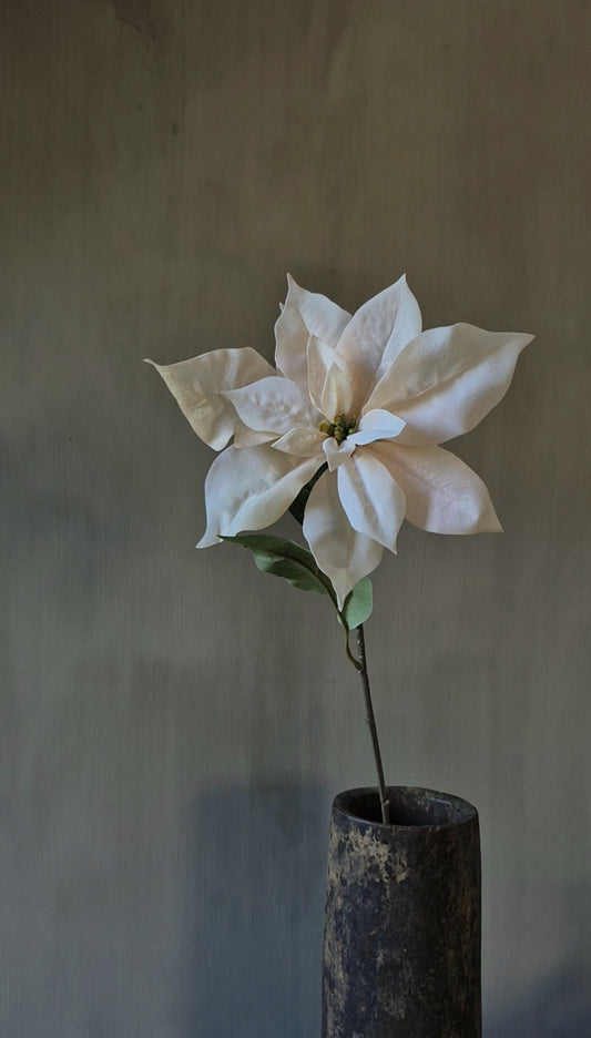 Kerstster kunstbloem licht zalm real touch 58 cm
