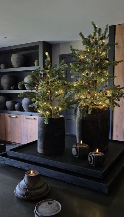 Houten waxinelichthouder Noëlle - 9 cm
