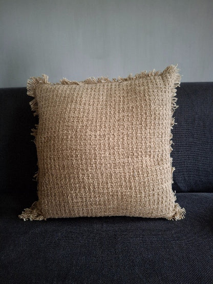 Beige sierkussen katoen 50x50cm