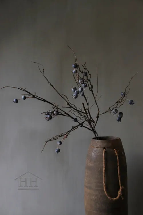 Kunst bessentak 80cm zwart - donker paars