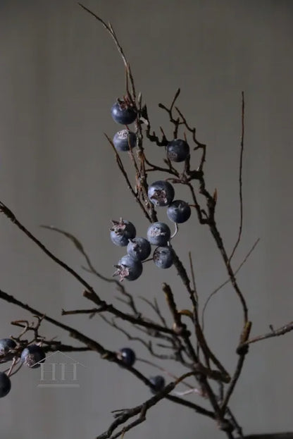 Kunst bessentak 80cm zwart - donker paars