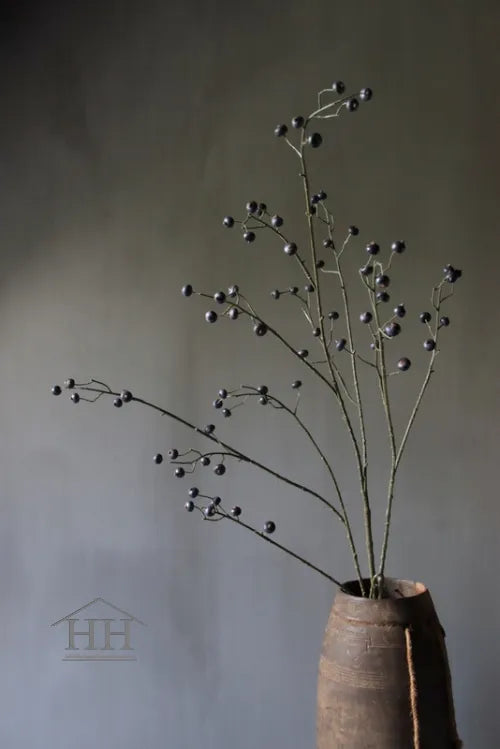 Künstlicher Beerenzweig 110cm dunkelviolett schwarz