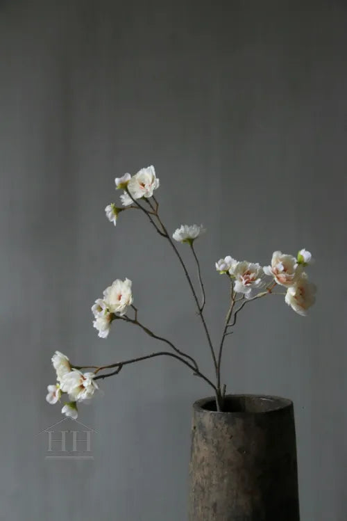 Kunst bloesemtak creme - zalm 50 cm