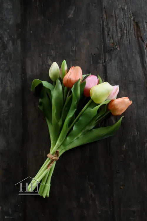 Tulpen bundel mix zalm-roze-wit - 30cm