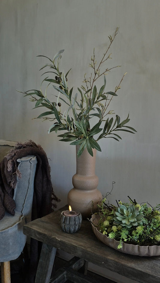 Vaas Jana taupe bruin - 35 cm