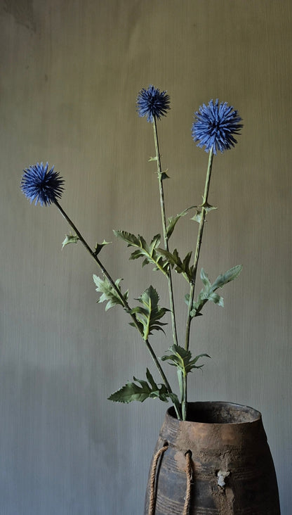 Kogeldistel kunsttak donkerblauw - 75 cm