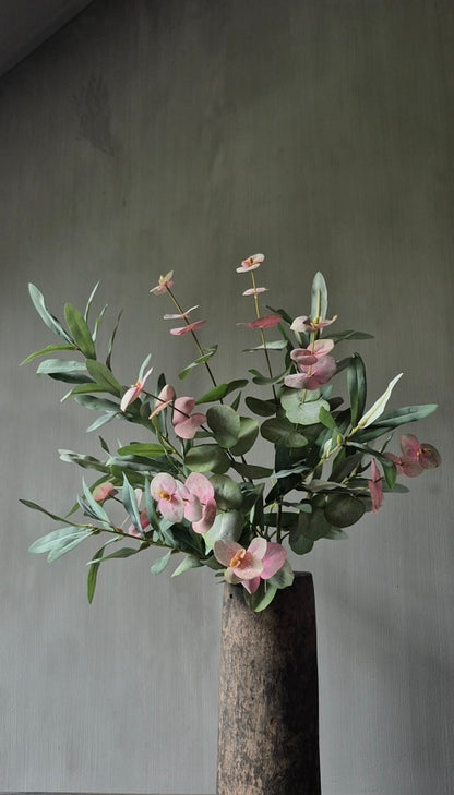 Eucalyptus kunsttakken roze mix met olijf 65 cm