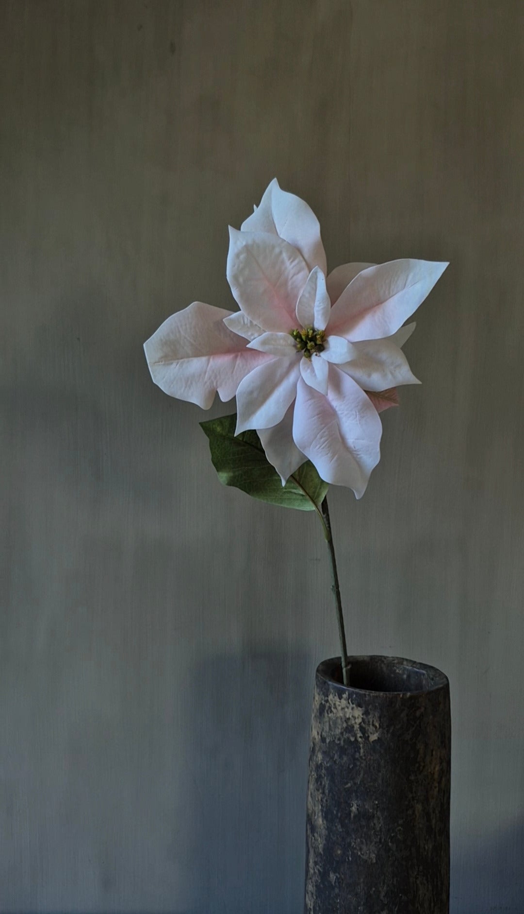 Kerstster kunstbloem lichtroze real touch 58 cm