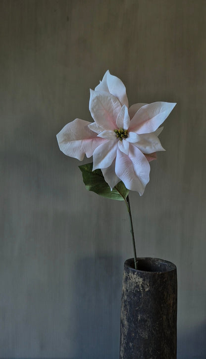 Kerstster kunstbloem lichtroze real touch 58 cm