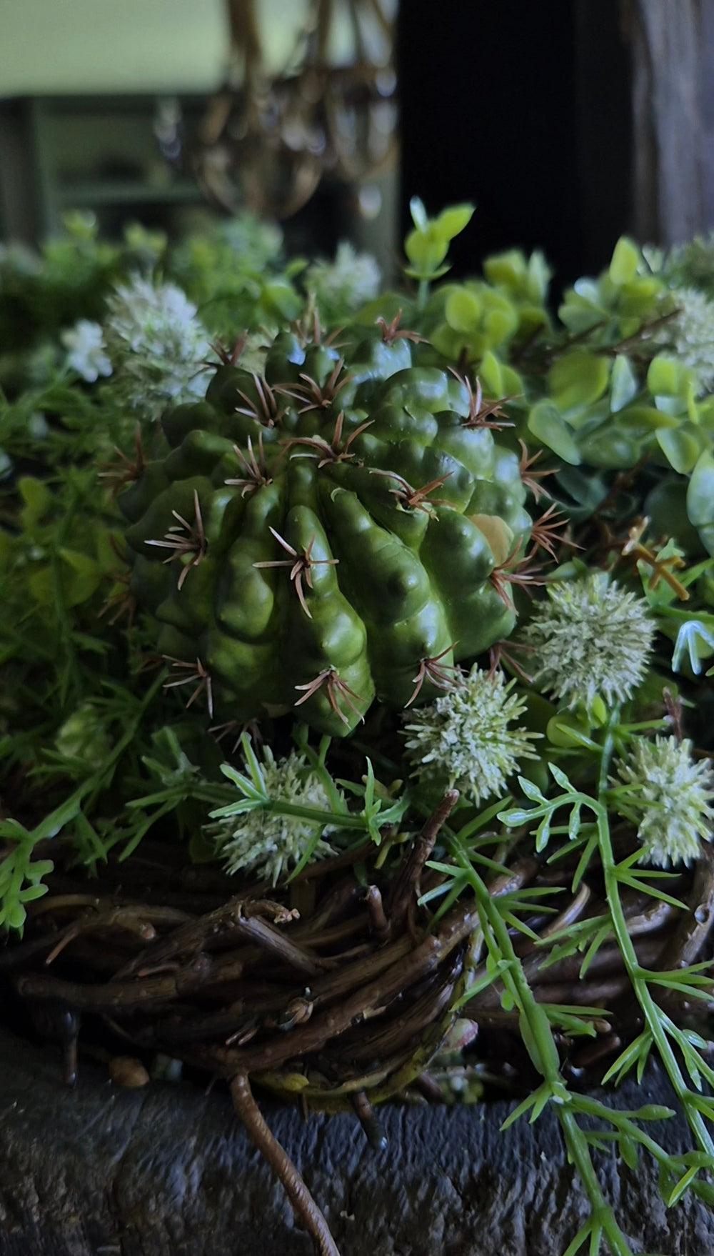 Kunstplant cactus groen 7 cm