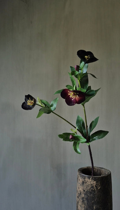 Helleborus kunstbloem bordeauxrood - 64 cm