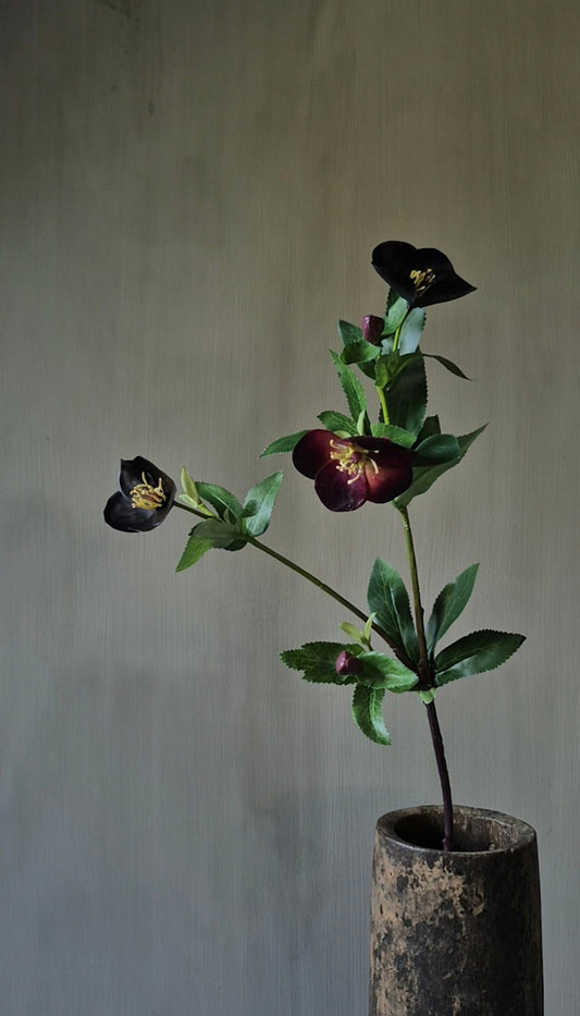 Helleborus kunstbloem bordeauxrood - 64 cm