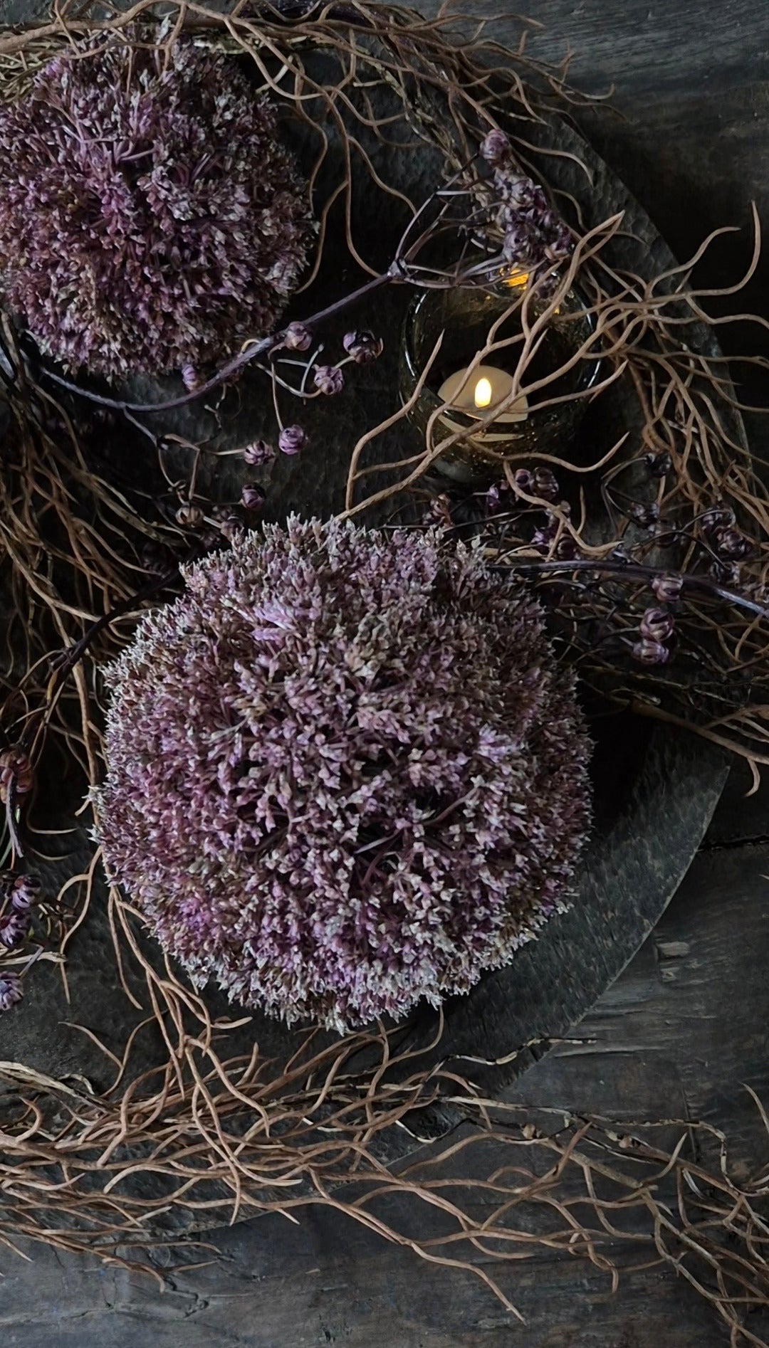 Artificial Eupatorium ball purple 15 cm