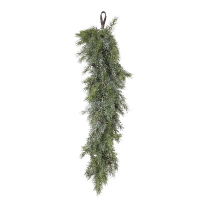 Artificial cedar tuft garland real touch 130cm