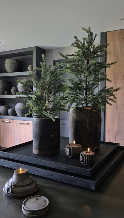 Houten waxinelichthouder Noëlle - 9 cm