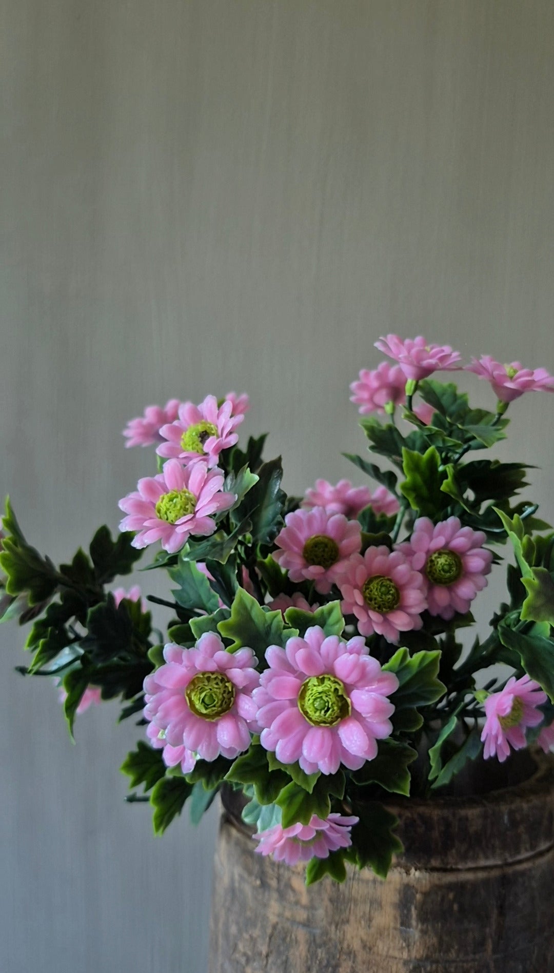 Madelief kunstplant UV roze 28 cm
