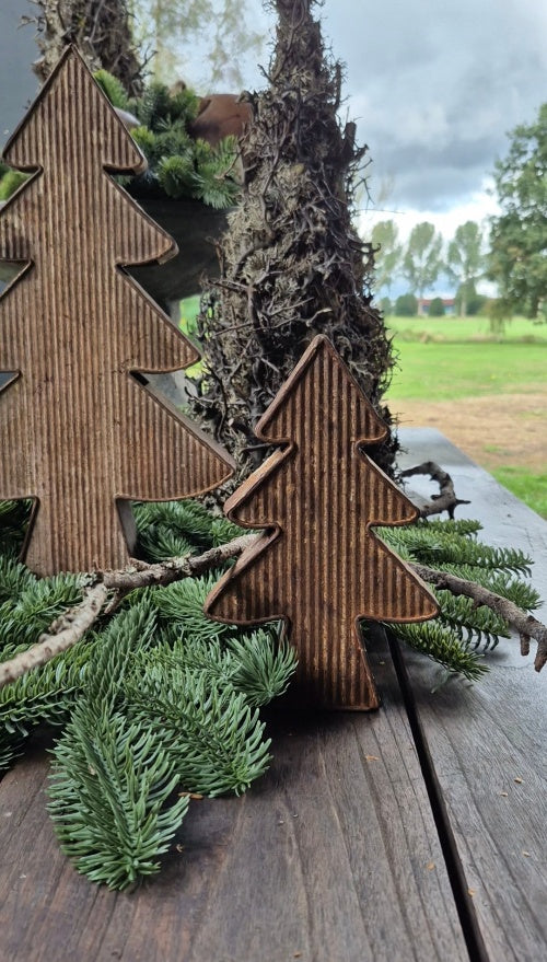 Zinken kerstboom roest - 20 cm