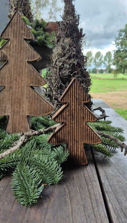 Zinken kerstboom roest - 20 cm