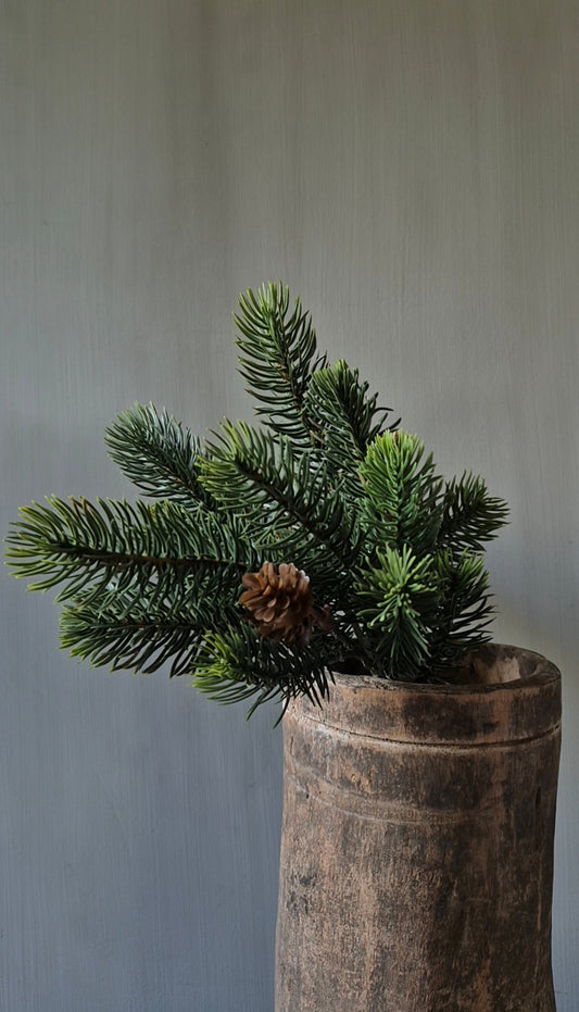 Pinus kunsttak met dennenappels - bundel van 6 - 30 cm