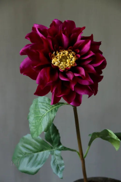 Kunstbloem dahlia paars | bordeaux 55cm