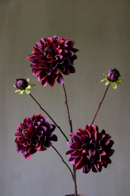 Kunstbloem dahlia bordeaux | paars 90 cm