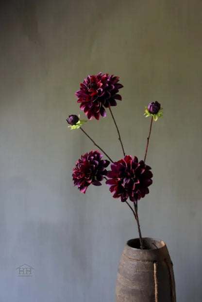 Kunstbloem dahlia bordeaux | paars 90 cm