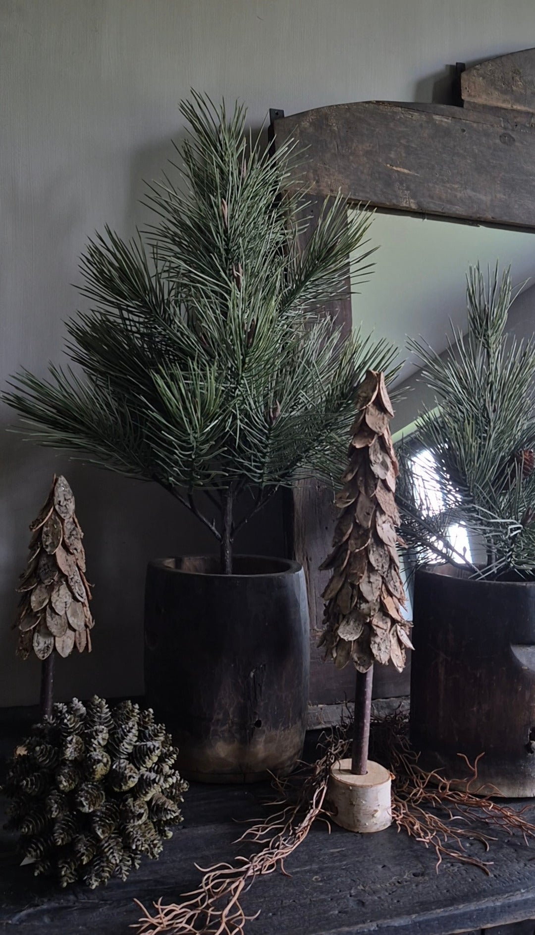 Vergrijsde pinus kunstboom 80 cm