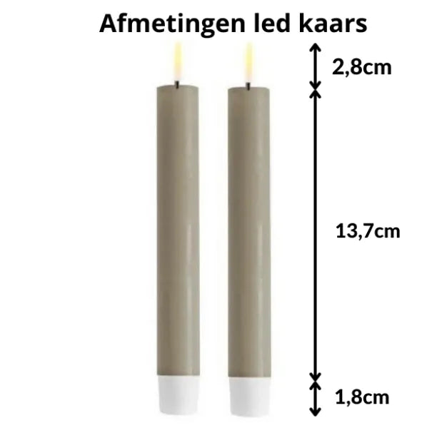 Led dinerkaars kort afmetingen - Deluxe Homeart