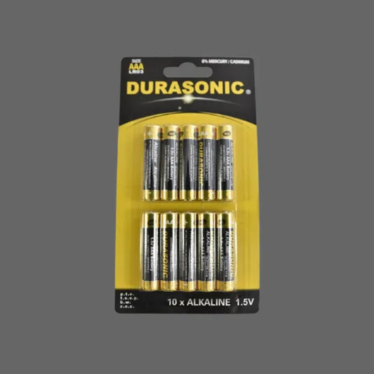 Set van 10 Durasonic AAA Alkaline batterijen, ideaal voor LED kaarsen en apparaten - Hillary'sHome