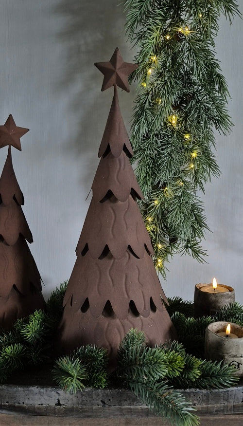 Metal nobilis Christmas tree with star - 23x50 cm