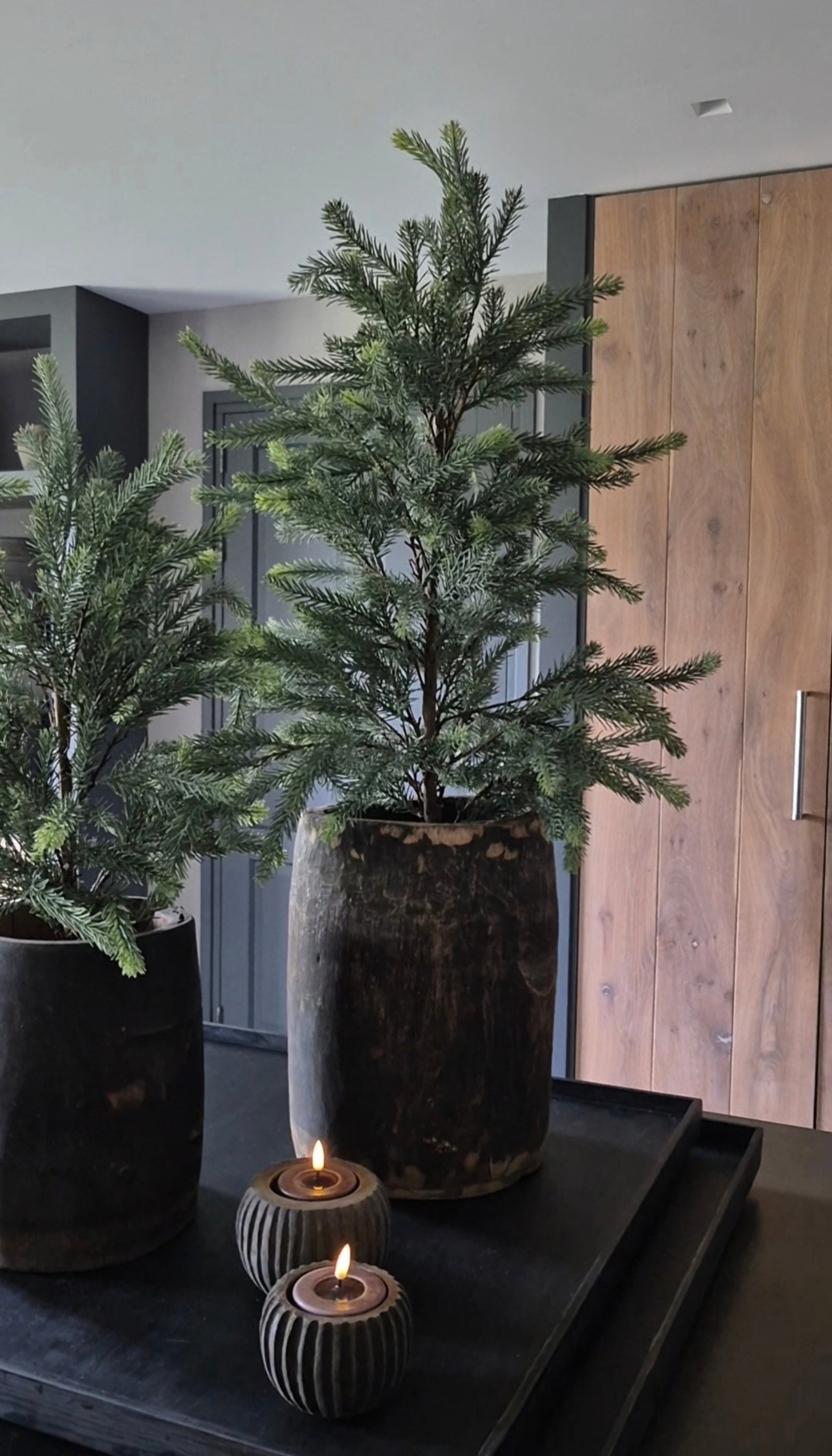 Blauwspar kerstboom in binnenpot real touch - 90 cm