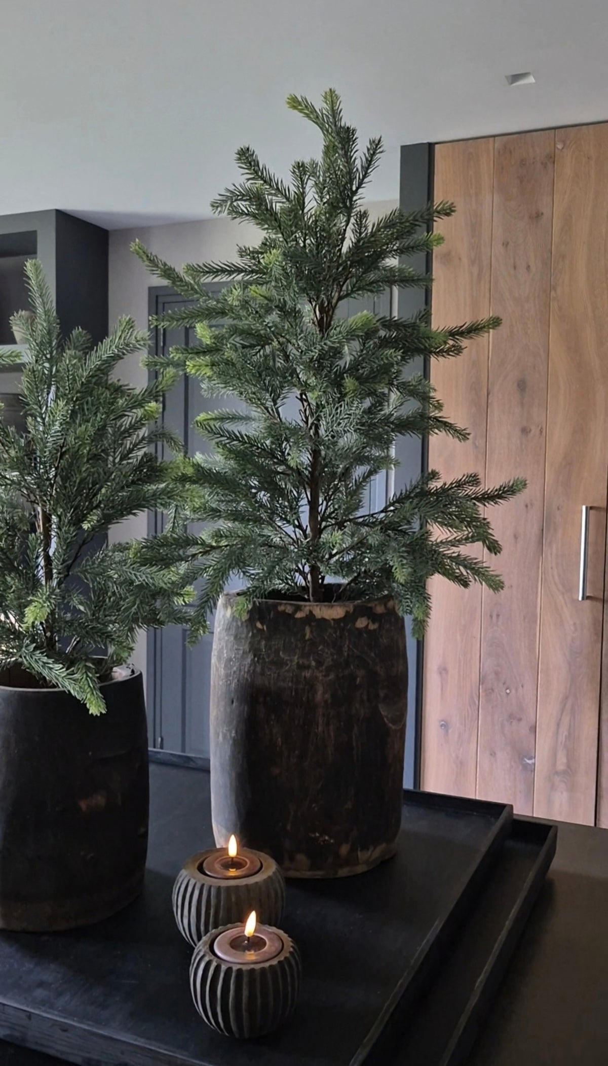 Houten waxinelichthouder Noëlle - 9 cm