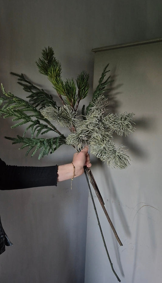 Kersttakken set groen grijs – 3 kunsttakken